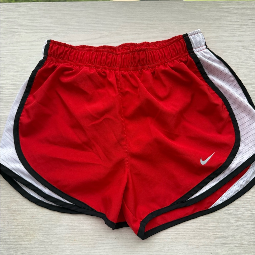 Nike Red and White Athletic Shorts Lightweight Design